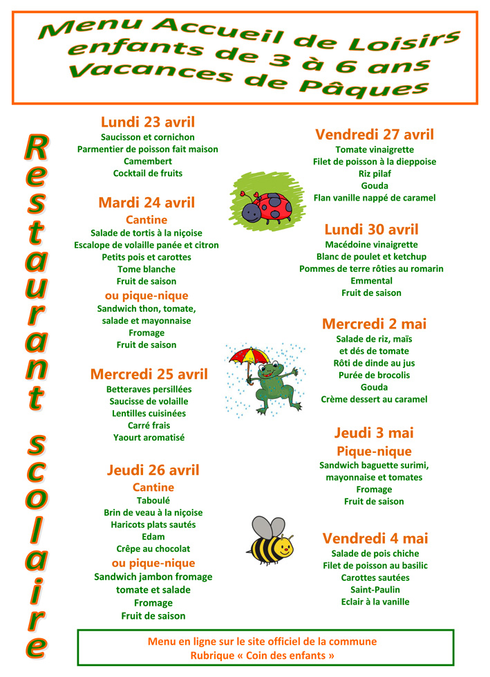 Menu Pâques
