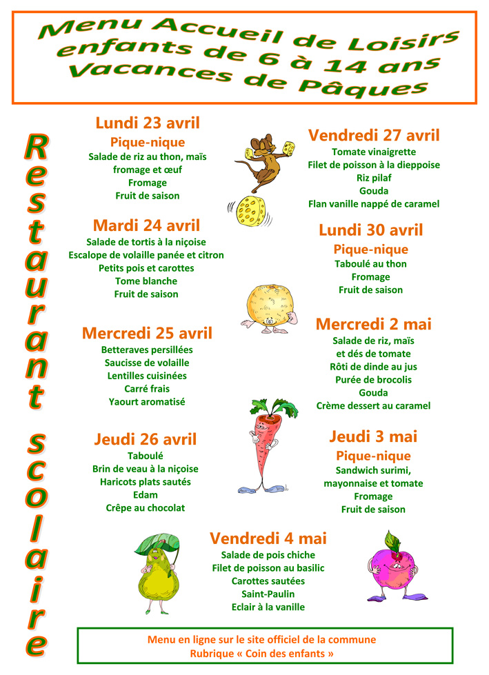 Menu Pâques