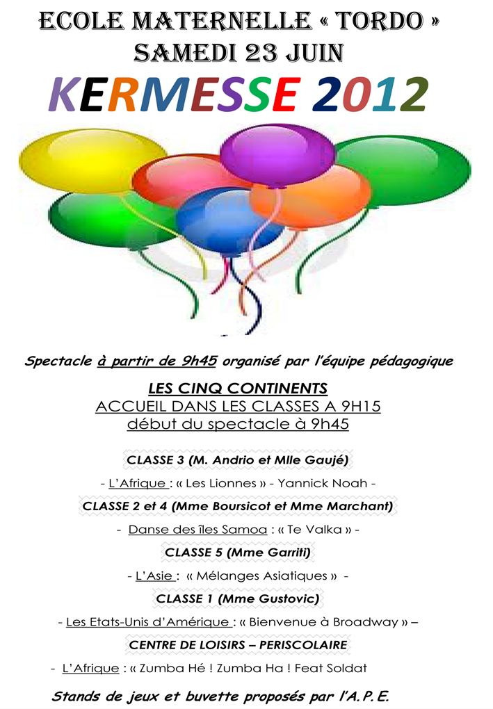 Programme kermesse
