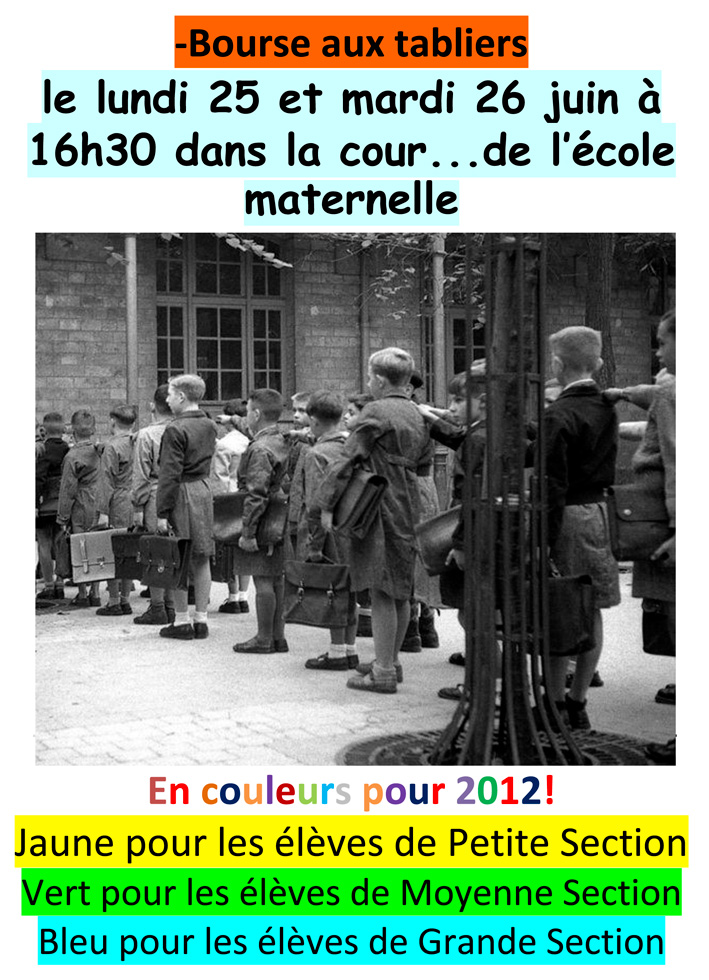 Bourse aux tabliers