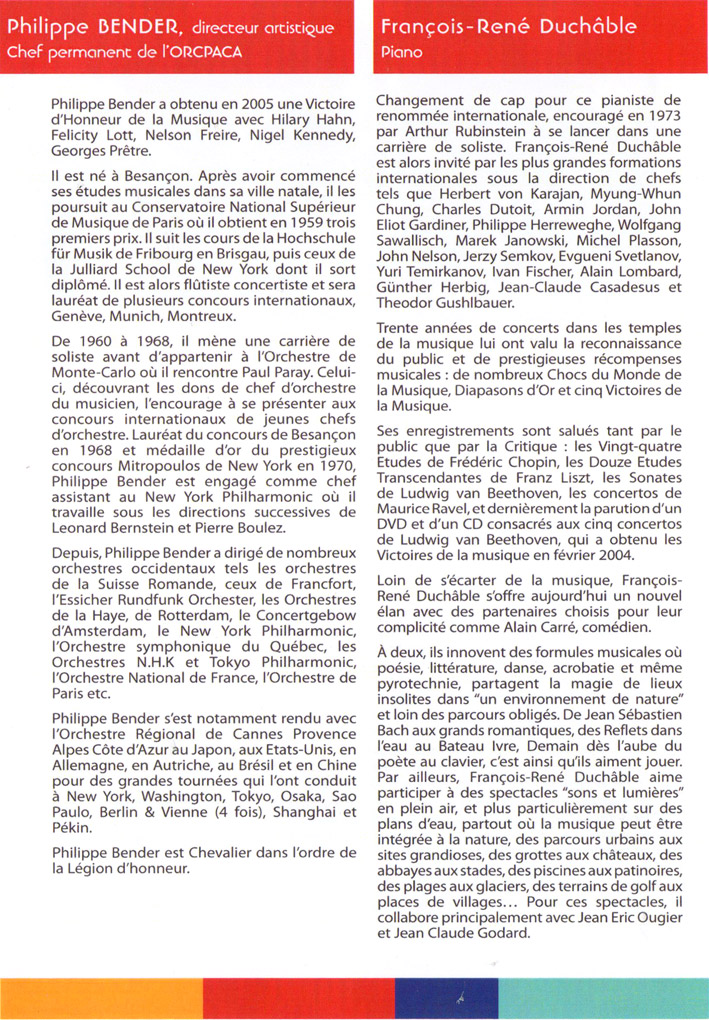 Programme du festival Liszt