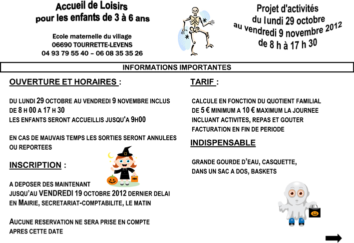 Programme Toussaint