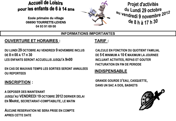 Programme Toussaint