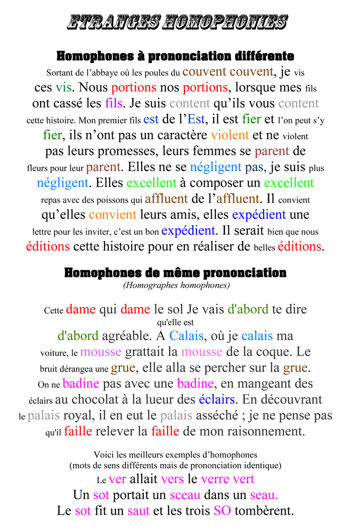 Etranges homophonies