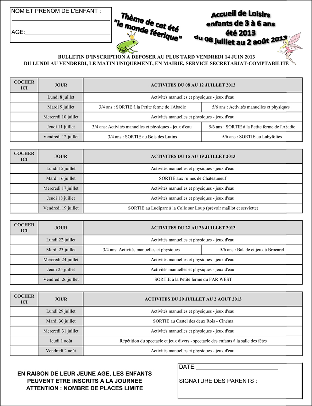 Inscriptions maternelle