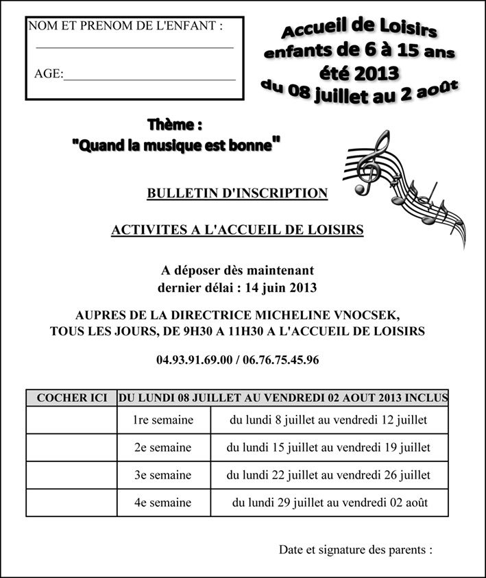 Inscriptions primaire