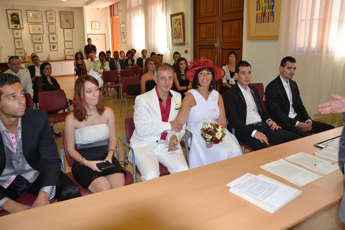 Mariage du caissier Pascal Ferret et de la gouvernante Nicole Guilmin