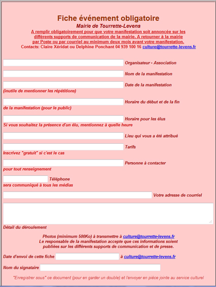 fiche événement