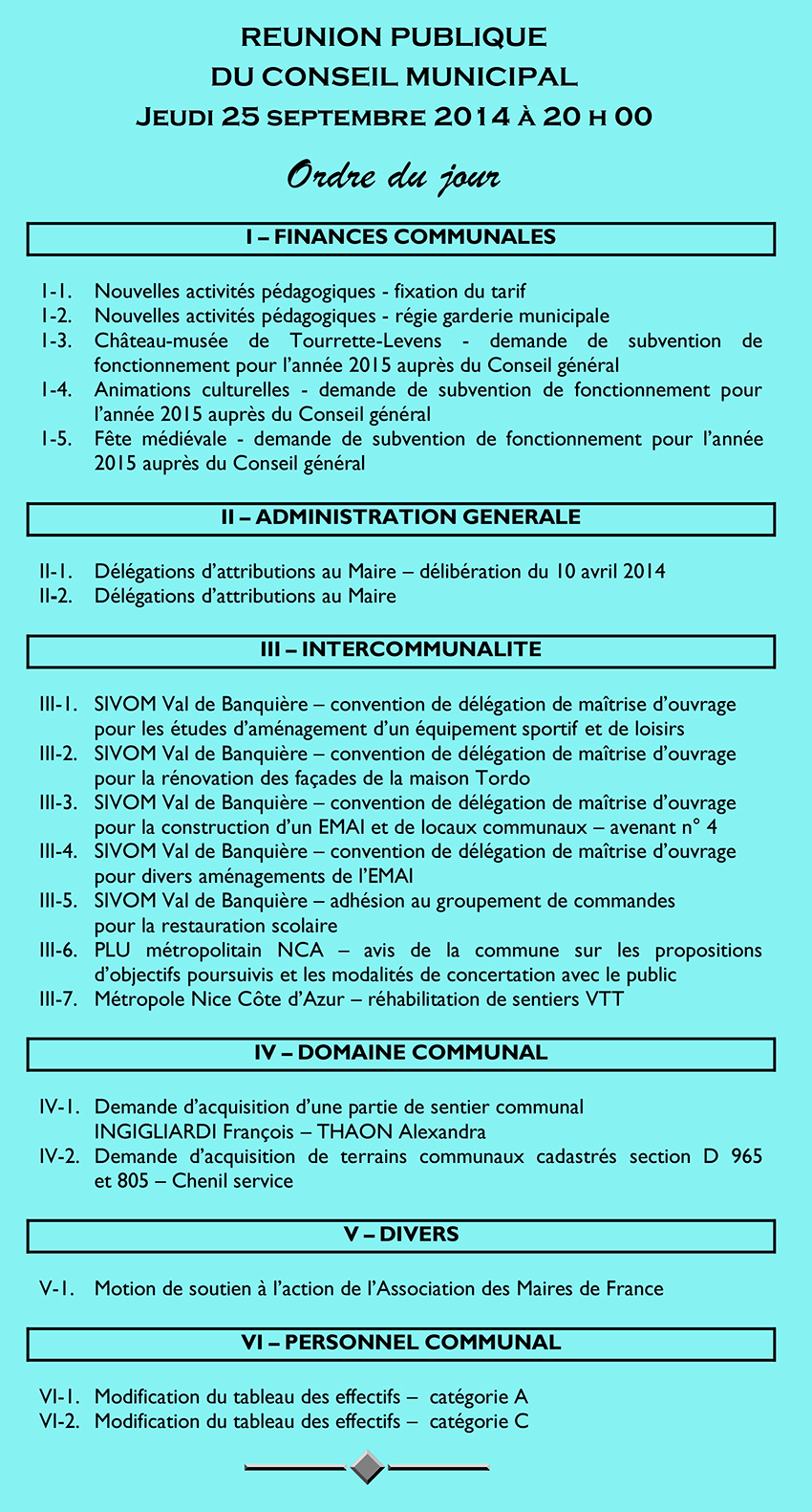 Ordre du jour