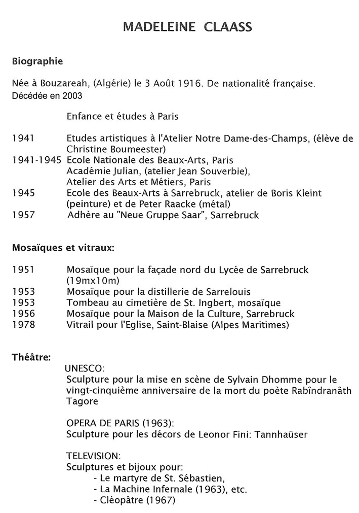 Madelaine Claass CV