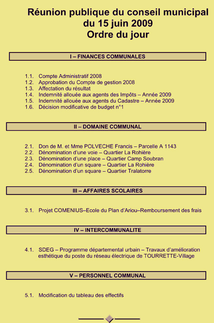 Ordre du jour