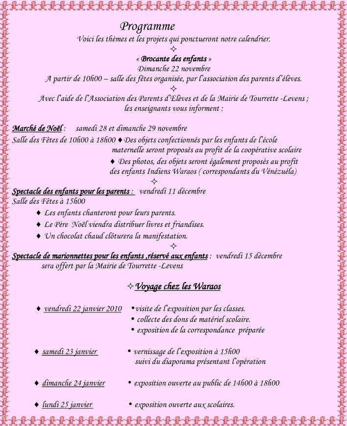 Programme maternelle